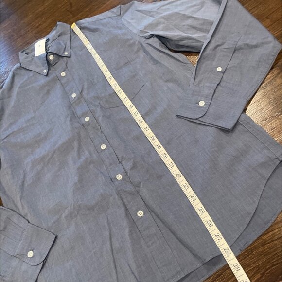 NWT J.Crew Factory Men's L Slim Untucked Flex Casual Shirt Montclair Navy L0461 - Picture 6 of 8